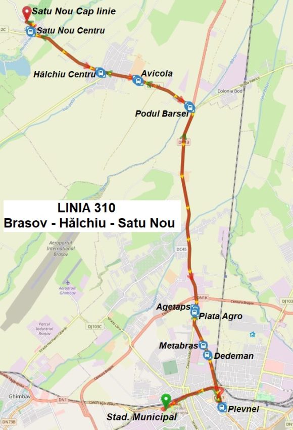 Începând cu 1 iunie 2021 RATBV va opera o nouă linie metropolitană, Brașov – Hălchiu – Satu Nou