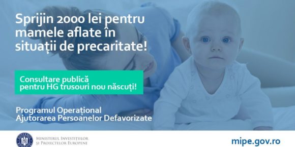 Consultare publică: proiect de HG pentru sprijinirea mamelor cu posibilități materiale reduse, inclusiv prin acordarea unor tichete sociale în valoare de 2.000 de lei