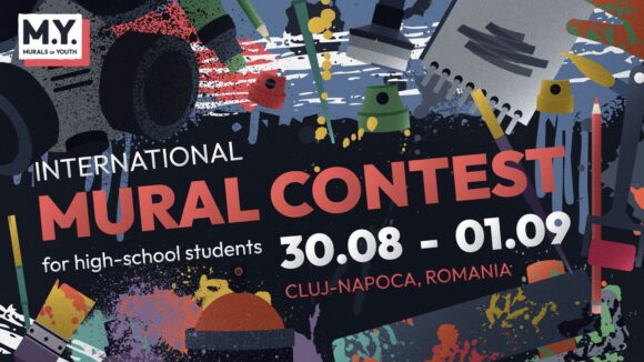 Live performance de artă stradală în Cluj: două autobuze CTP desenate în Piața Unirii în timpul unui festival vor circula apoi pe străzile orașului