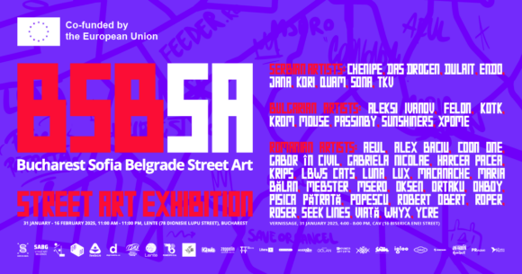 Din 31 ianuarie puteți descoperi prima expoziție BSBSA (Belgrad Sofia Bucharest Street Art), în București