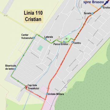Linia 110 Brașov – Cristian | Înființată, oprită și din ianuarie 2020 reluată