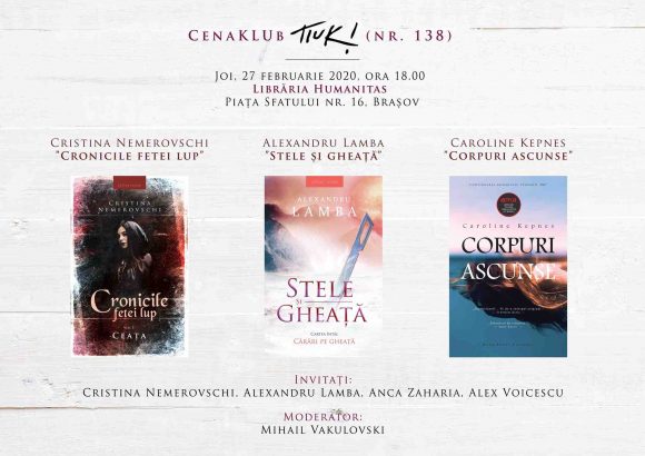 Lansare de carte | CenaKLUb Tiuk (nr. 138), cu Cristina Nemerovschi și Alexandru Lamba