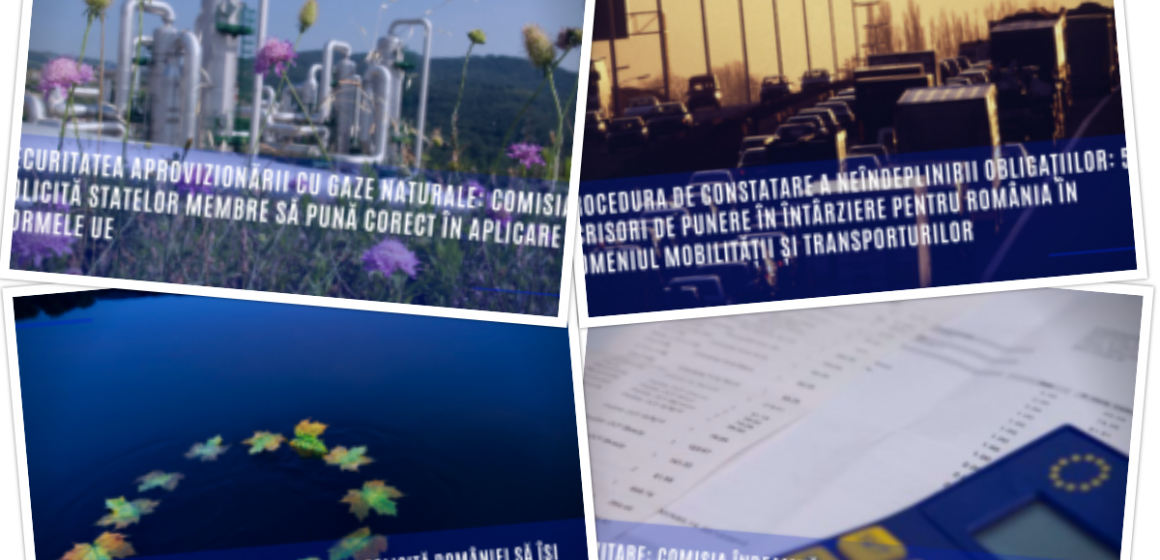 Comisia Europeană notifică România pe probleme de calitatea aerului, deșeuri, impozitare, securitatea aprovizionării cu gaze naturale, mobilitate, transporturi și cerul unic european