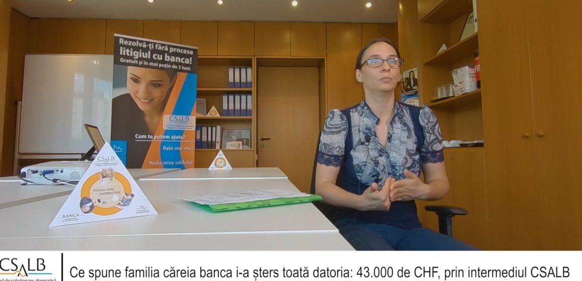 O bancă șterge peste 43.000 franci elvețieni și închide creditul unei familii din București, anunță Centrul de Soluționare Alternativă a Litigiilor în domeniul Bancar