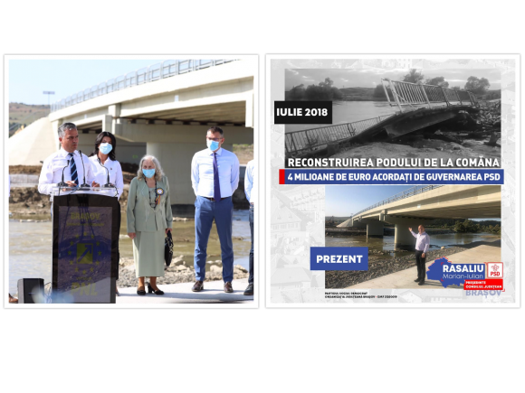 Dilema zilei: cine a făcut podul de la Comăna, PNL sau PSD?
