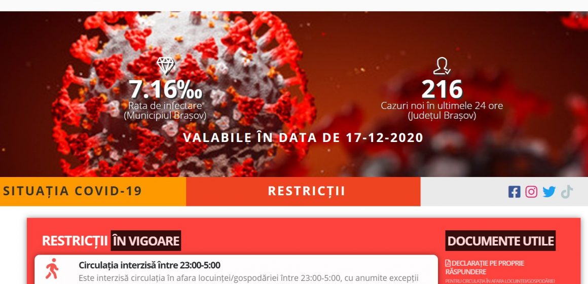 covid19.brasovcity.ro – platforma de informare a brașovenilor cu privire la coronavirus și la campania de vaccinare
