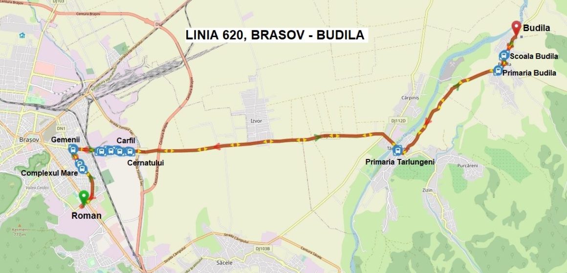 RATBV deschide o nouă linie de transport metropolitan pe ruta Brașov – Budila