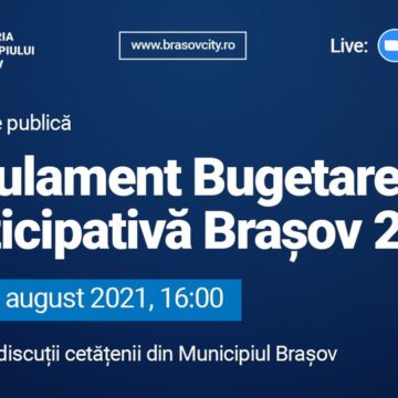 Primăria Brașov invită brașovenii să participe la o dezbatere online privind Regulamentul Procesului de Bugetare Participativă