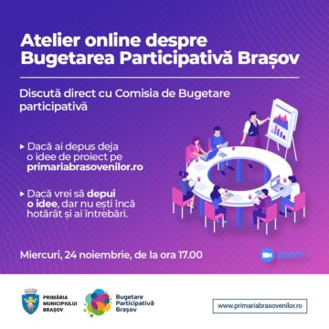 Primăria Brașov organizează un atelier online despre Bugetarea Participativă