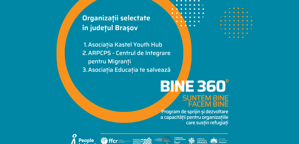 Trei organizații brașovene care sprijină refugiații vor beneficia de sprijin organizatoric, psiho-emoțional și financiar prin programul Bine360