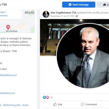 Dan Cogălniceanu, directorul Teatrului Sică Alexandrescu, preia pe persoană fizică pagina de Facebook cu numele instituției