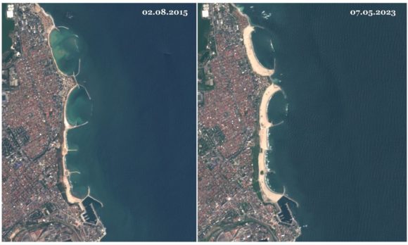 Eroziunea costieră văzută din satelit – exemplele plajelor Tataia din Constanța și Eforie Nord
