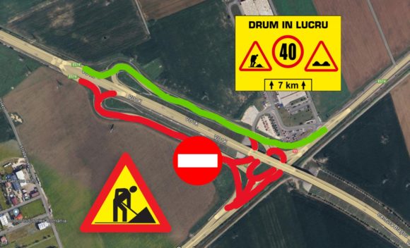 Luni, 30 octombrie 2023, vor fi restricții de circulație în zona nodului rutier dintre Varianta Brașov și DN11 (zona STABILUS)
