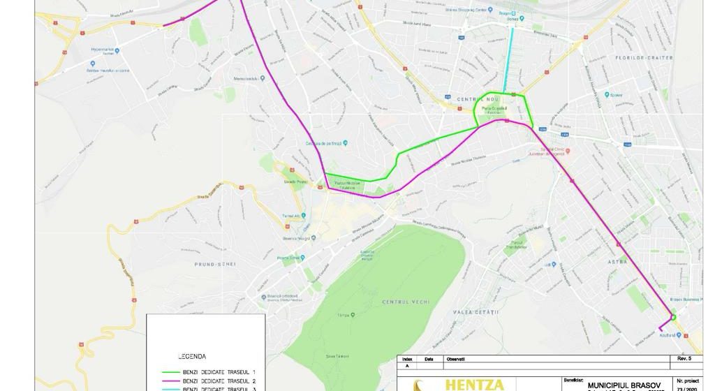 Trei ofertanți pentru amenajarea de benzi dedicate transportului în comun în municipiul Brașov