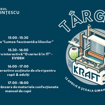 Vino pe 12 aprilie la Târgul KRAFT 3D la Școala Gimnazială Vulcan (județul Brașov)