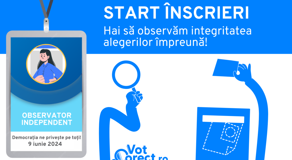 Coaliția VotCorect lansează campania de înscrieri pentru observatori independenți la alegerile locale și europarlamentare din 9 iunie
