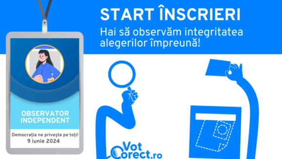 Coaliția VotCorect lansează campania de înscrieri pentru observatori independenți la alegerile locale și europarlamentare din 9 iunie