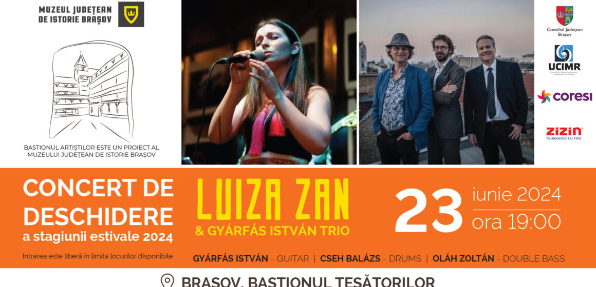 Stagiunea estivală de la Bastionul Artiștilor se deschide cu un concert Luiza Zan & Gyárfás István Trio