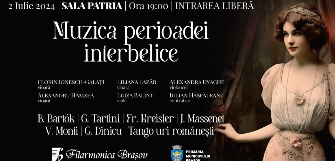 Concert cu muzică interbelică, marți seară la Sala Patria