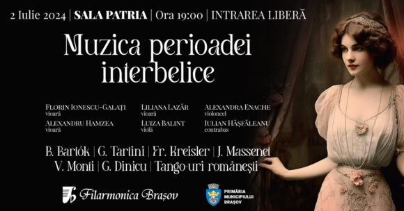 Concert cu muzică interbelică, marți seară la Sala Patria