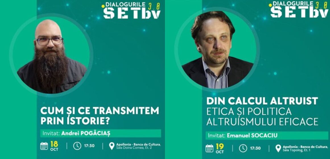 Două dialoguri interesante pe final de săptămână la SETbv 2024, cu istoricul Andrei Pogăciaș și profesorul de filosofie politică Emanuel Socaciu