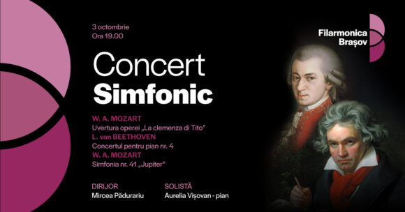 Concert simfonic cu muzică de Mozart și Beethoven, joi seară la Filarmonica Brașov