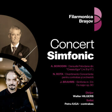 Concert la Filarmonica Brașov sub bagheta dirijorului german Walter Hilgers, solist contrabasistul Petru Iuga