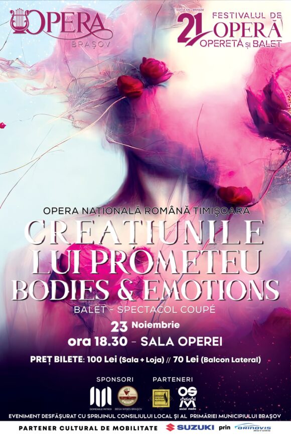 „Creațiunile lui Prometeu/Bodies & Emotions”, un balet special pe scena Operei Brașov