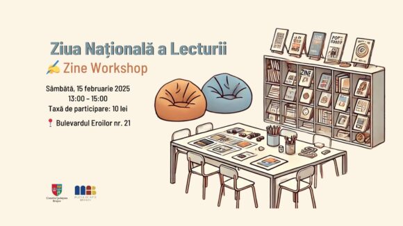 Workshop creativ de zine, bibliotecă pop-up și expoziție virtuală de Ziua Națională a Lecturii la Muzeul de Artă Brașov