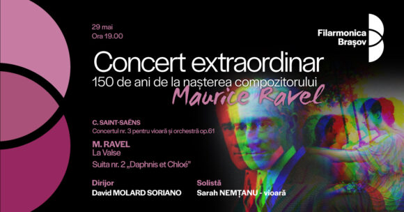 Sarah Nemțanu, prim-violonistă și solistă a Orchestrei Naționale a Franței, în concert la Brașov alături de dirijorul David Molard Soriano