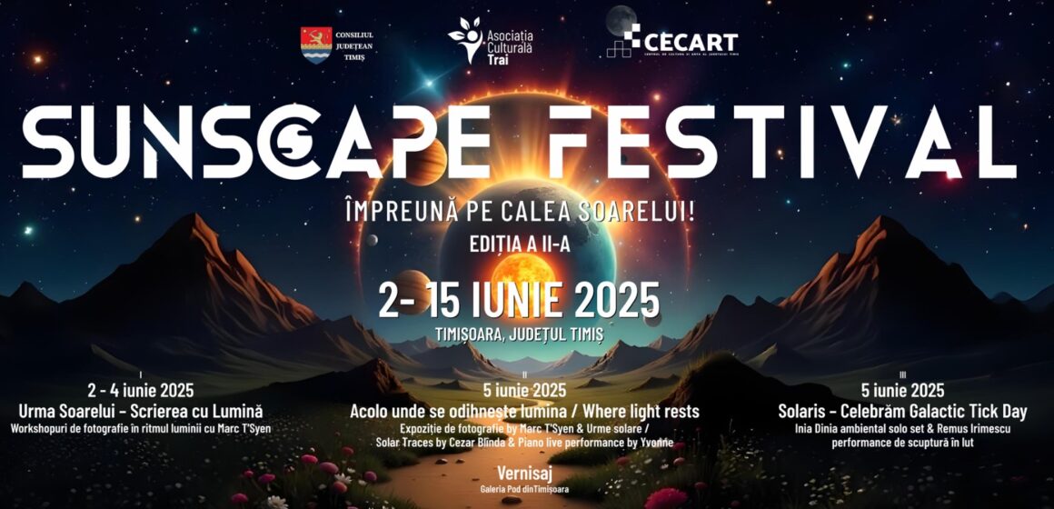 Festivalul Sunscape începe pe 2 iunie, la Timișoara, și propune o călătorie educativă în universul artei prin intermediul luminii Festivalul Sunscape începe pe 2 iunie, la Timișoara, și propune o călătorie educativă în universul artei prin intermediul luminii