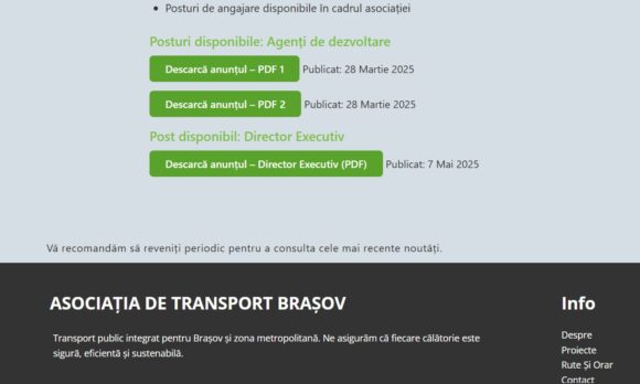Se caută Director Executiv pentru Asociația de Transport Brașov