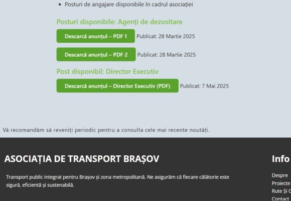 Se caută Director Executiv pentru Asociația de Transport Brașov
