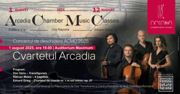 Cluj-Napoca | O celebrare a muzicii camerale. Cvartetul Arcadia deschide Arcadia CHAMBER MUSIC CLASSES – 2025