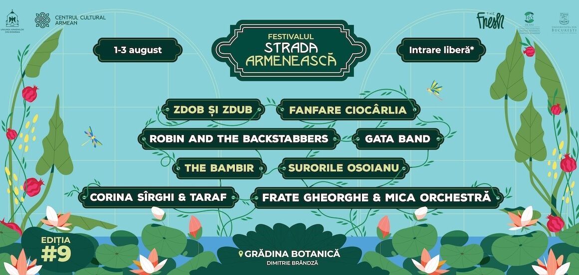 Festivalul Strada Armenească, 1-3 august: trei zile de muzică live, dialoguri culturale și identitate a diasporei armene în Grădina Botanică din București