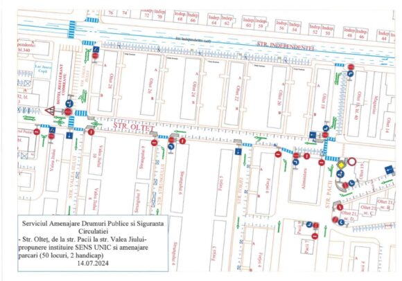 Noi decizii ale Comisiei de Circulație: sens unic pe Olteț și schimbarea priorității în intersecția DN 1E – Livada Poștei
