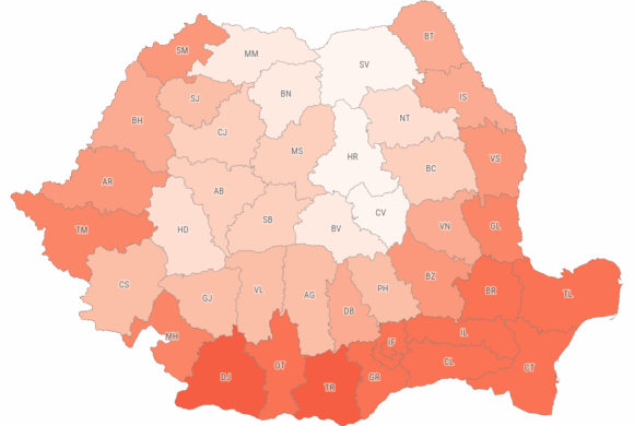 Cât de cald devine județul tău?