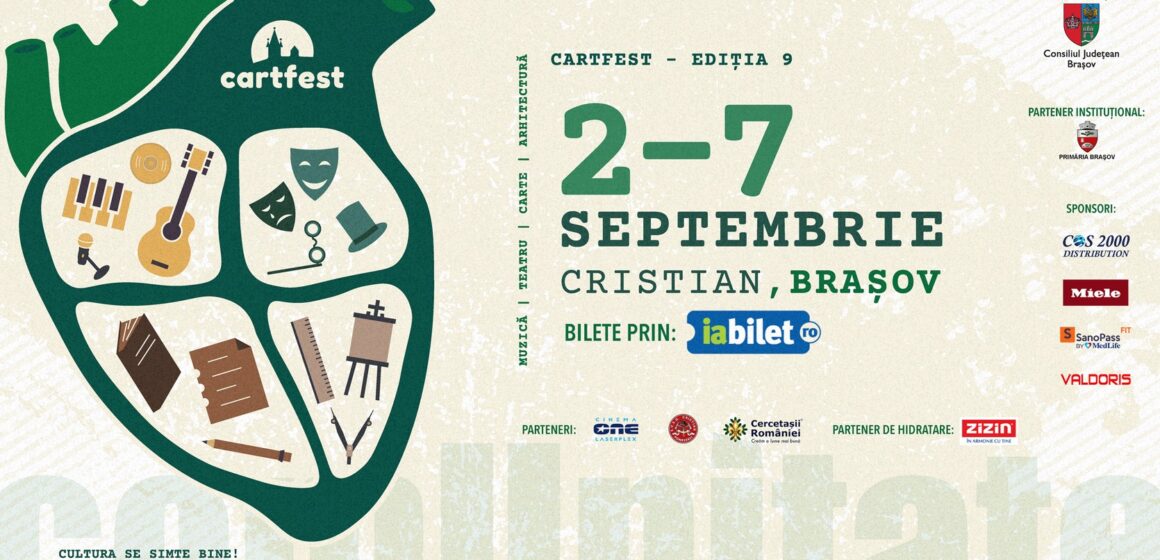 Festivalul de Artă și Cultură cartfest, ediția a 9-a – șase zile culturale în aer liber, spectacole de teatru, concerte și invitați speciali