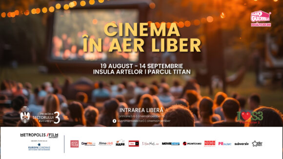 Cinema în Aer Liber revine la București între 19 august și 14 septembrie, pe Insula Artelor din Parcul Titan