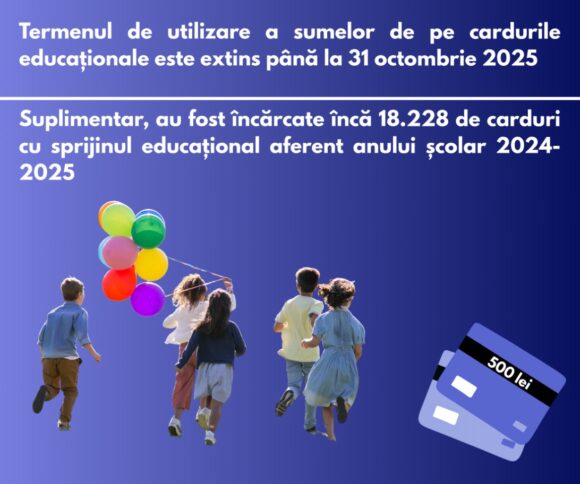 Termen extins pentru utilizarea tichetelor educaționale aferente anului școlar 2024–2025