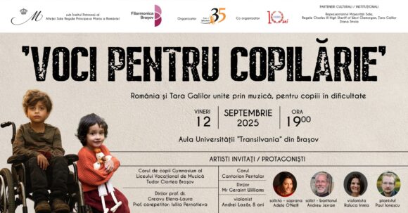 România și Țara Galilor unite prin muzică pentru copiii în dificultate, pe scena Aulei Universității Transilvania Brașov