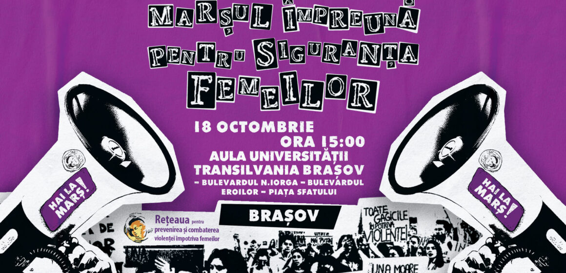 Brașov | Marșul „Împreună pentru siguranța femeilor!” | 40 de femei au fost ucise în primele 8 luni ale lui 2025