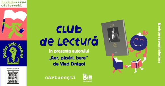 Club de carte Cărturești la Book Coffee Shop | „Aer, păsări, bere” de Vlad Drăgoi