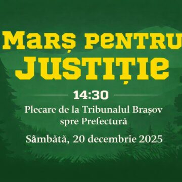 Marș pentru Justiție | Sâmbătă cu plecare de la Tribunalul Brașov