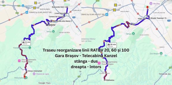 Propunere pentru reorganizarea liniilor RATBV 20, 60 și 100