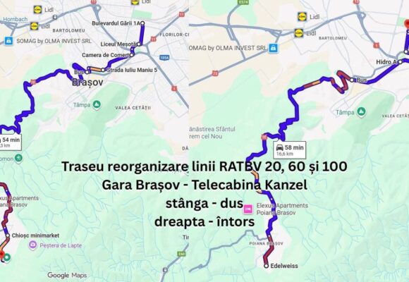 Propunere pentru reorganizarea liniilor RATBV 20, 60 și 100