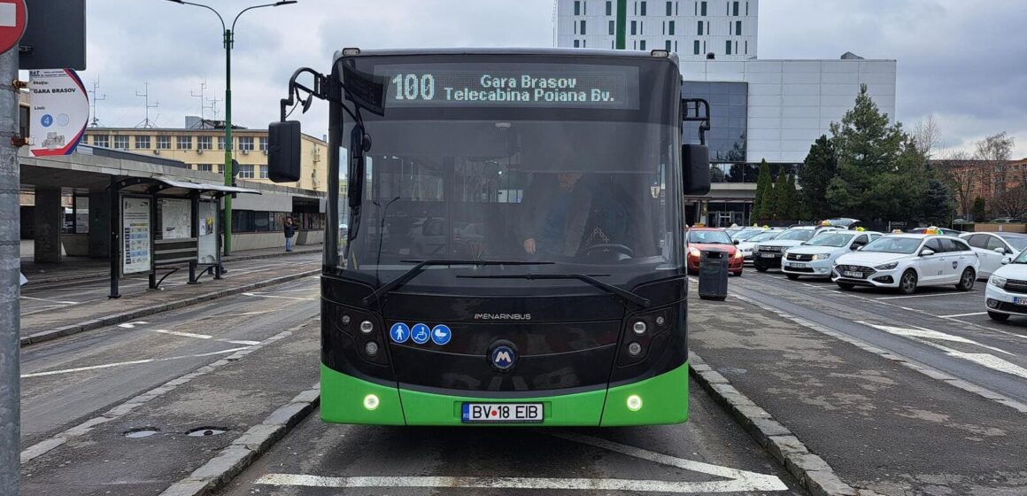 RATBV a reluat circulația pe linia 100, Gara Brașov – Telecabina Poiana Brașov