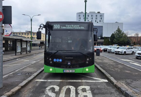 RATBV a reluat circulația pe linia 100, Gara Brașov – Telecabina Poiana Brașov