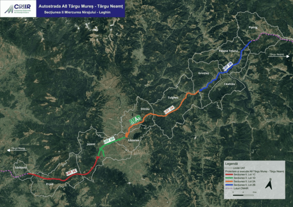 CNIR a emis Decizia de expropriere pentru secțiunea Miercurea Nirajului – Leghin a Autostrăzii A8 Târgu Mureș – Târgu Neamț