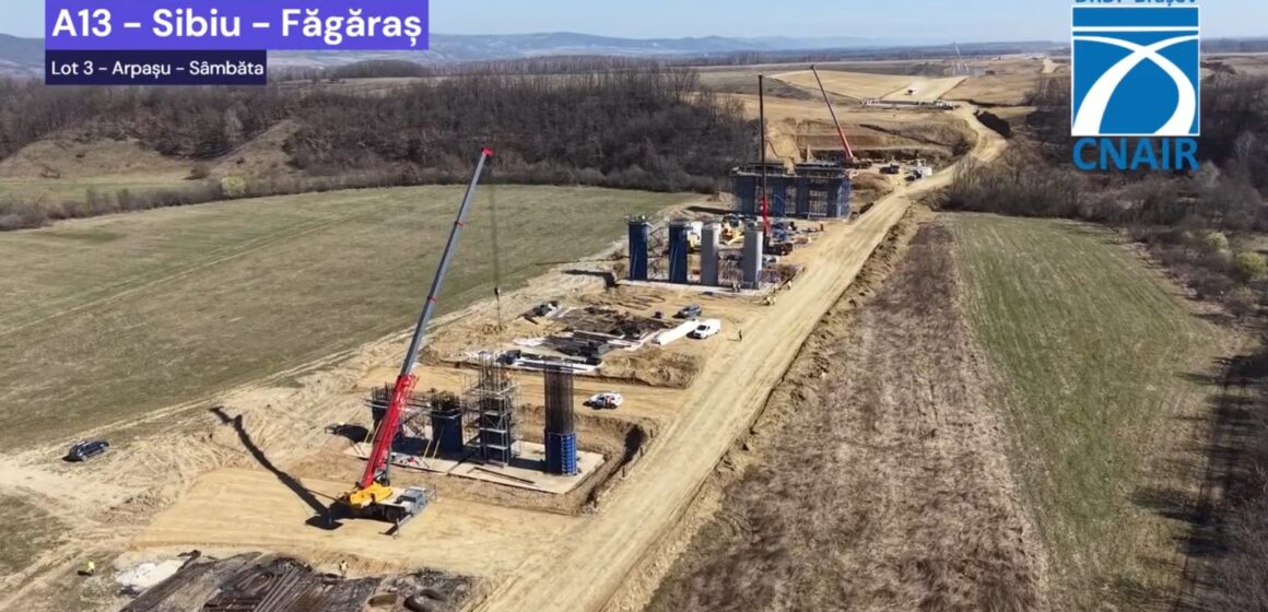 Lucrări la lotul 3 Arpașu de Jos – Sâmbăta de Sus al autostrăzii A13 Sibiu – Făgăraș